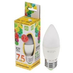 Лампа светодиодная ASD LED- СВЕЧА- standard, Е27, 7.5 Вт, 230 В, 3000 К, 675 Лм