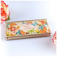 Конверт деревянный с печатью "С Днём Рождения!" бабочки Стильная открытка