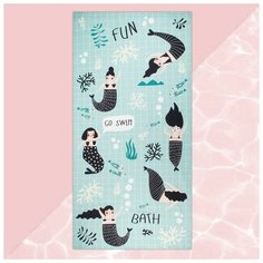 Полотенце "Go swim" 70х146 см, 100% хлопок 160гр/м2 Этель