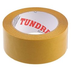 Лента двусторонняя TUNDRA, полипропиленовая, прозрачная основа, 90 мкм, 48 мм х 25 м