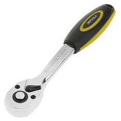 Трещотка "Эврика", 1/4", 72- зубцовая, с прямой резиновой ручкой