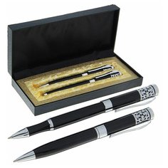 Ручки шариковые подарочные 2шт в кожзам футляре "Гравюра Calligrata