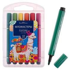 Фломастеры 12 цветов Funcolor Jumbo утолщённые, в пластиковом пенале Bruno Visconti