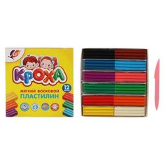 Пластилин мягкий восковой, 12 цветов 180 г «Кроха Луч