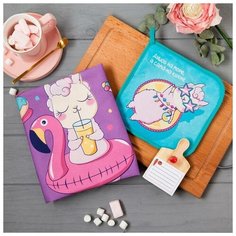 Набор подарочный "Лама" полотенце 40х73см, прихватка 19х19см, магнит 11х7см Этель