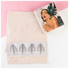 Полотенце махровое "Листья" 30х70 см, 100% хл, 370гр/м2 Этель