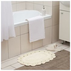 Ковер Прованс 40х60 ± 3 см, цв. молочный, 1200 гр/м2, 100% хлопок Этель