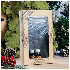 Набор для бани в коробке "Классика" шапка серая, масло апельсина и кедра Добропаровъ