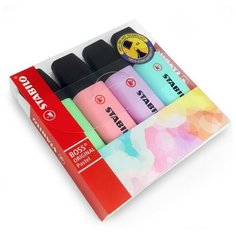 Набор маркеров- текстовыделителей 4 цвета STABILO Boss Original пастельные цвета, 2-5 мм, блистер