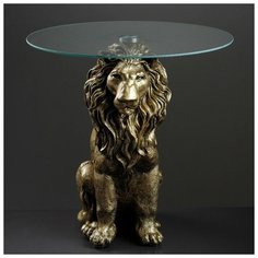 Подставка - стол "Лев сидя", бронза 57см полистоун Хорошие сувениры