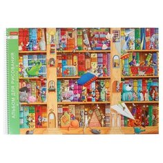 Альбом для рисования А3, 40 листов на гребне с раскраской "Приключения", обложка мелованный картон, блок 100 г/м2, перфорация на отрыв Hatber