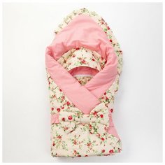 Конверт на выписку «Райский сад», цветы на розовом, 3 предмета, поплин/поликоттон МОЕМУ МАЛЫШУ