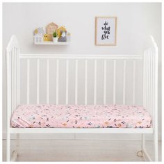 Простыня на резинке "LoveLife" Лесные зверята 60*120+20 см, 100 % хлопок, сатин