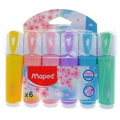 Набор маркеров текстовыделителей 6 цветов 5.0 мм, Maped Fluo Peps Classic, пастельные цвета