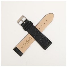 Ремешок для часов, мужской, 22 мм, натуральная кожа, чёрный Ardi