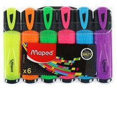 Набор маркеров текстовыделителей 6 цветов 5.0 мм, Maped Fluo Peps Classic