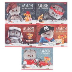 Альбом для рисования А4, 30 листов на скрепке "Кот Басик", обложка мелованный картон, блок 100 г/м2, перфорация на отрыв, микс Hatber