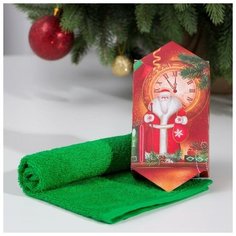 Полотенце махровое "Новый год" 30х30 см, 100 хл 340г/м2 Этель