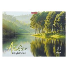 Альбом для рисования А4, 40 листов на клею «На природе», обложка мелованный картон 170 г/м2, жёсткая подложка, блок 120 г/м2 Erich Krause