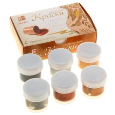 Краска акриловая, набор 6 цветов х 20 мл, «Луч», металлик