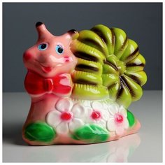 Копилка "Улитка на полянке", разноцветная, глянец, керамика, 18 см