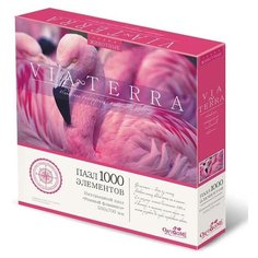 Пазл 1000 элементов «Виа Терра. Розовый фламинго Origami