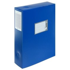 Папка- короб архивная А4, корешок 80 мм, пластик, Calligrata, вырубная застежка, синяя, до 700 листов