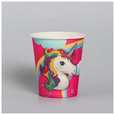 Стакан бумажный «Единорог», 220 мл, набор 6 шт. Страна Карнавалия