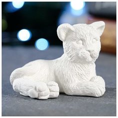 Хорошие сувениры Фигурка под раскраску "Тигренок лежит" 6х8см