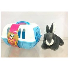 Игрушка мягкая в переноске "Кролик Junfa Toys