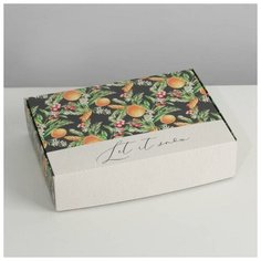 Дарите Счастье Коробка складная «Мандарины», 21 ? 15 ? 5 см