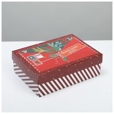 Дарите Счастье Коробка складная «Новогоднее письмо», 21 ? 15 ? 7 см