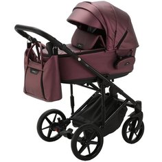 Коляска универсальная Adamex Zico Deluxe 2 в 1, Z- SM8 - Бордовая перламутровая экокожа