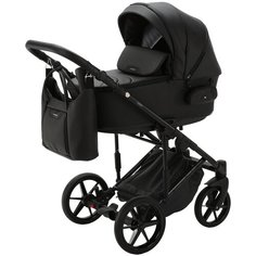 Коляска универсальная Adamex Zico Deluxe 3 в 1, Z- SA2 - Черная экокожа