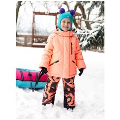 Комплект для девочки Nikastyle 7з2221 зимний (персиковый неон, размер 110)