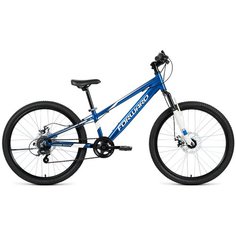 Велосипед FORWARD RISE 24 2.0 disc (24" 7 ск. рост 11") 2020-2021, синий/белый, RBKW1J347008