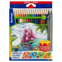 Карандаши цветные 18 цветов Berlingo «Корабли» + два чернографитных карандаша