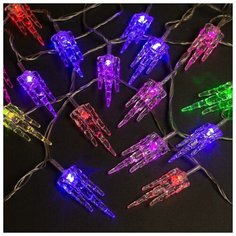 Гирлянда "Нить" 5 м с насадками "Льдинка", IP20, прозрачная нить, 20 LED, свечение мульти, мигание, 220 В Luazon Lighting