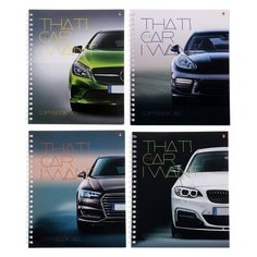 Тетрадь А5+, 80 листов в клетку на гребне "Машины", обложка мелованный картон, глянцевая ламинация, микс Альт