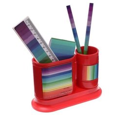 Набор настольный детский Радуга (подставка + 2 карандаша + линейка + точилка + ластик + блокнот 8 листов) Calligrata