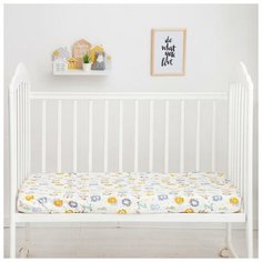 Простыня на резинке LoveLife Арифметика 60*120+20 см, 100 % хлопок, сатин