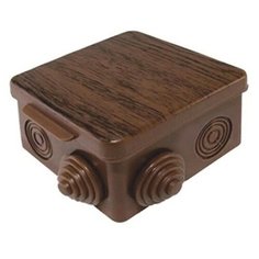 Коробка распределительная TUNDRA, 80х80х50 мм, IP65, открыт. установки, с мембр цвет дуб