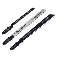 Пилки для лобзика Bohrer Т3-1, дерево/ламинат/пластик, T101B/T111C/T119BO, 3 шт.