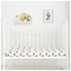 Простыня на резинке "LoveLife" Милые панды 60*120+20 см, 100 % хлопок, сатин