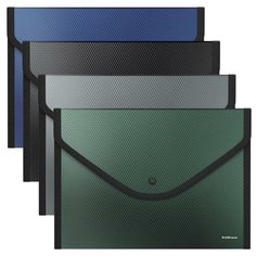 Папка- конверт на кнопке А4+ ErichKrause Diamond Original, обшитая, непрозрачная, 600 мкм, микс, до 120 листов, микс