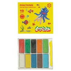 Пластилин 10 цветов 150 г «Каляка- Маляка», со стеком