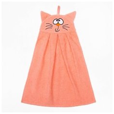 Полотенце- рушник махровый "Котик", 43×35 см, персик, хл100%, 300 г/м² Гранд Стиль