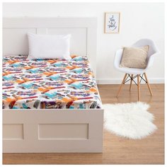 Простыня прямоугольная Экономь и Я "Крутые скейтеры" 150*210 см, бязь 120 гр/м2, 100% хл