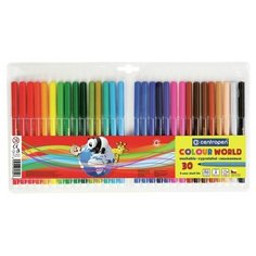Фломастеры 30 цветов, Centropen Colour World 7550/30 ТП, в блистере, линия 1.0 мм