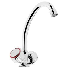 Смеситель для кухни Omega Н-3306, крепление под шпильку, керамические кран- буксы, хром